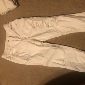 AE white ripped stretch jeans
